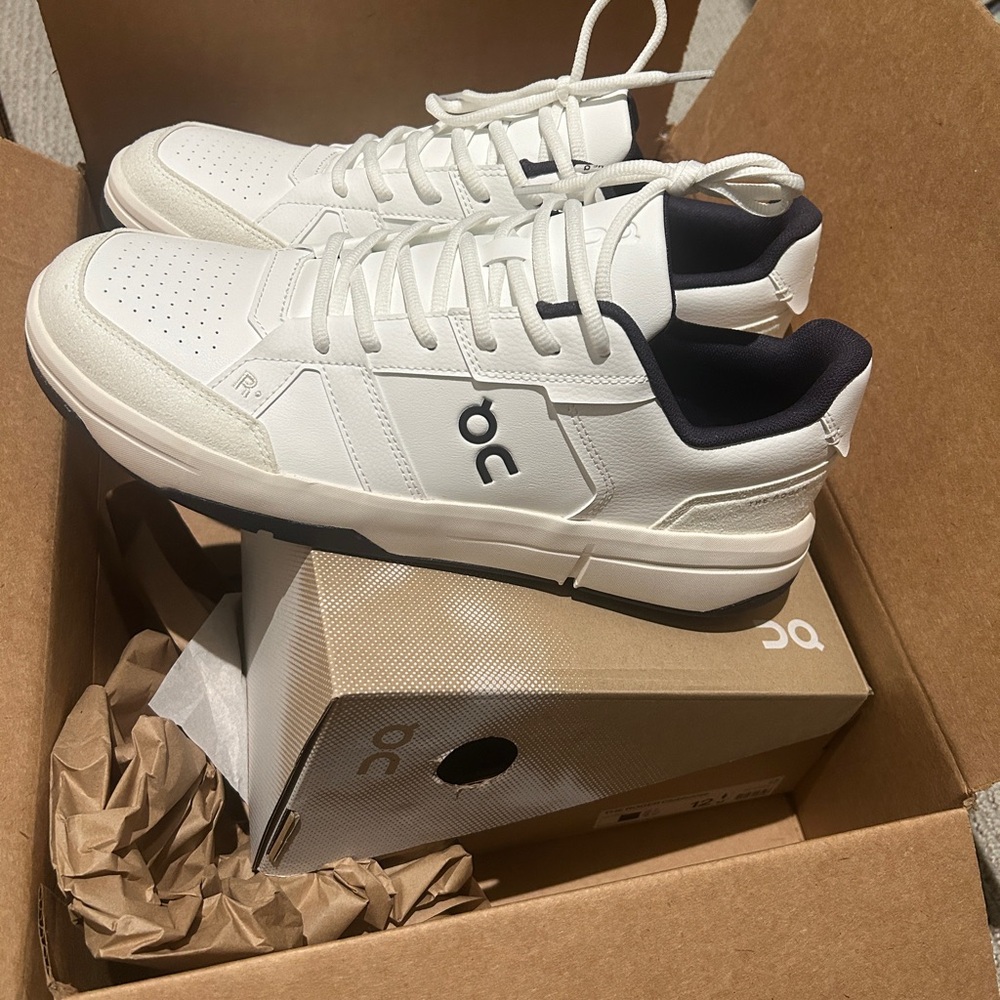 On Running Men's White and Black Athletic Sneakers